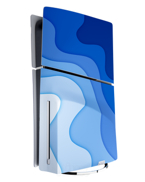 Skin premium para Playstation diseño Flux Abyss, vista lateral izquierda con acabado mate