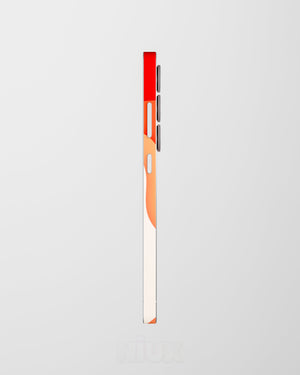 Skin premium para Samsung diseño Flux Flare, vista lateral derecha con ajuste preciso