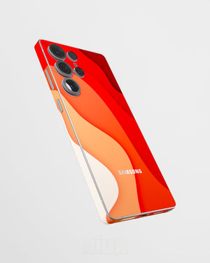 Skin premium para Samsung con diseño Flux Flare, vista lateral flotante y acabado mate