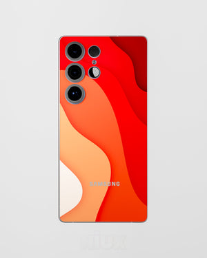 Skin premium para Samsung diseño Flux Flare, vista frontal con acabado mate