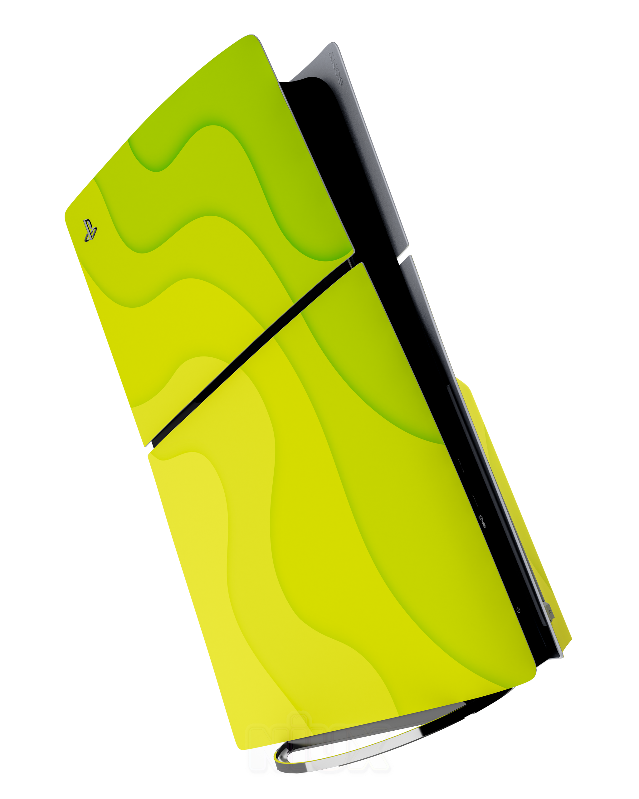 Skin premium para Playstation diseño Flux Lemonwave, vista frontal con acabado mate