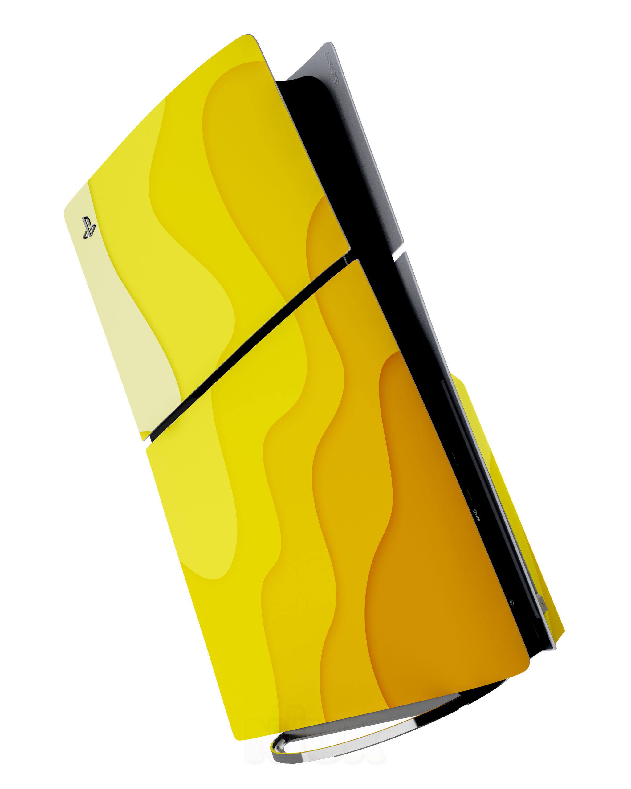 Skin premium para Playstation diseño Flux Solar, vista frontal con acabado mate