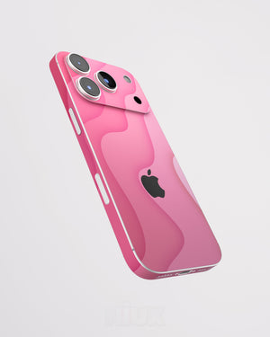 Skin premium para iPhone con diseño Flux Velvet, vista lateral flotante y acabado mate