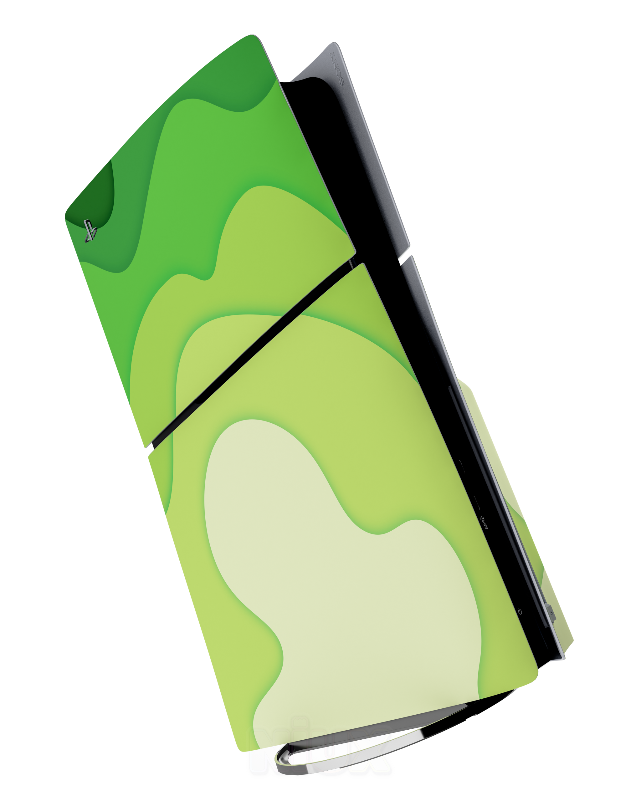 Skin premium para Playstation diseño Flux Verde Terra, vista frontal con acabado mate