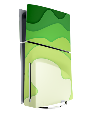 Skin premium para Playstation diseño Flux Verde Terra, vista lateral izquierda con acabado mate