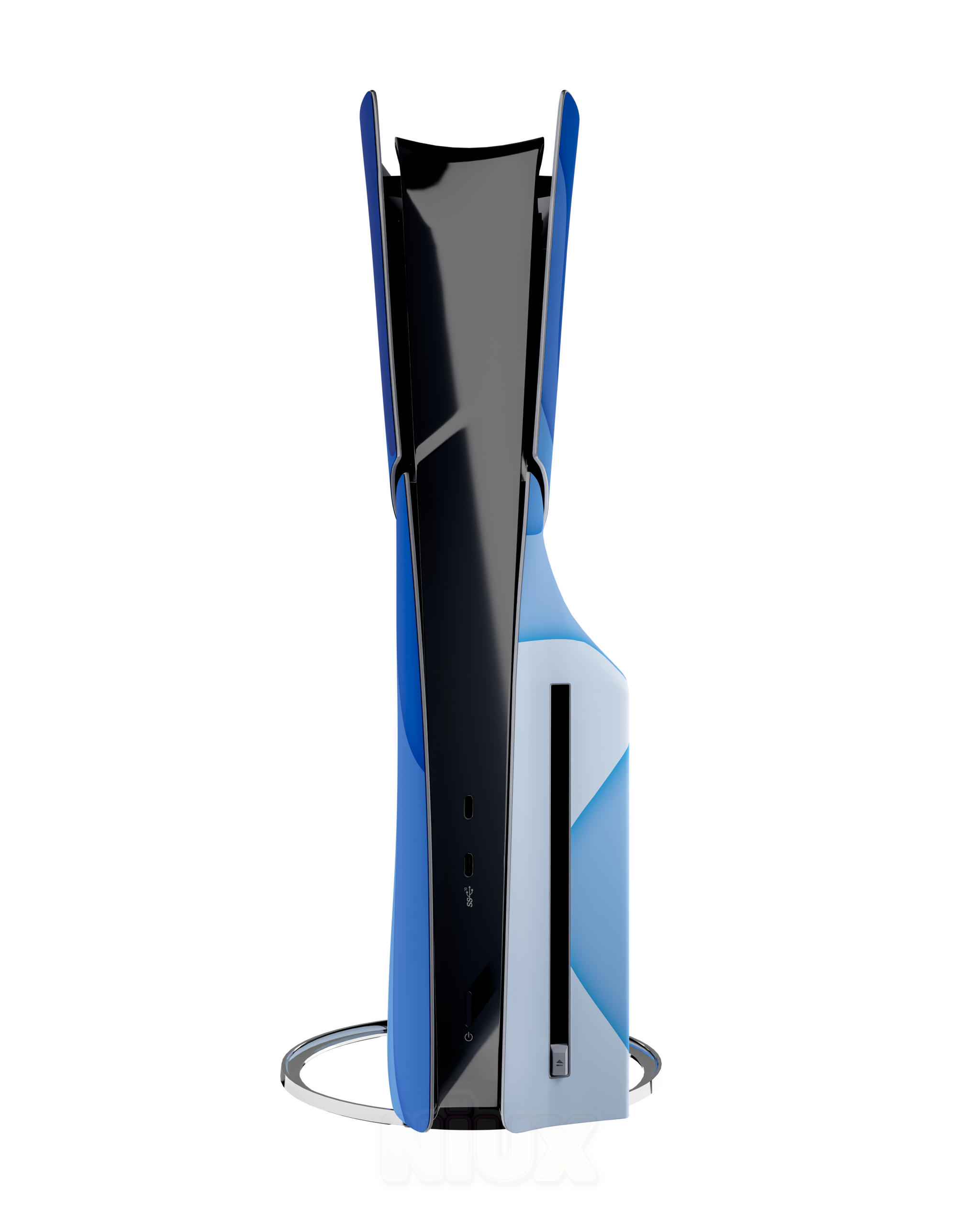 Skin premium para Playstation diseño Flux Abyss, vista lateral derecha con ajuste preciso