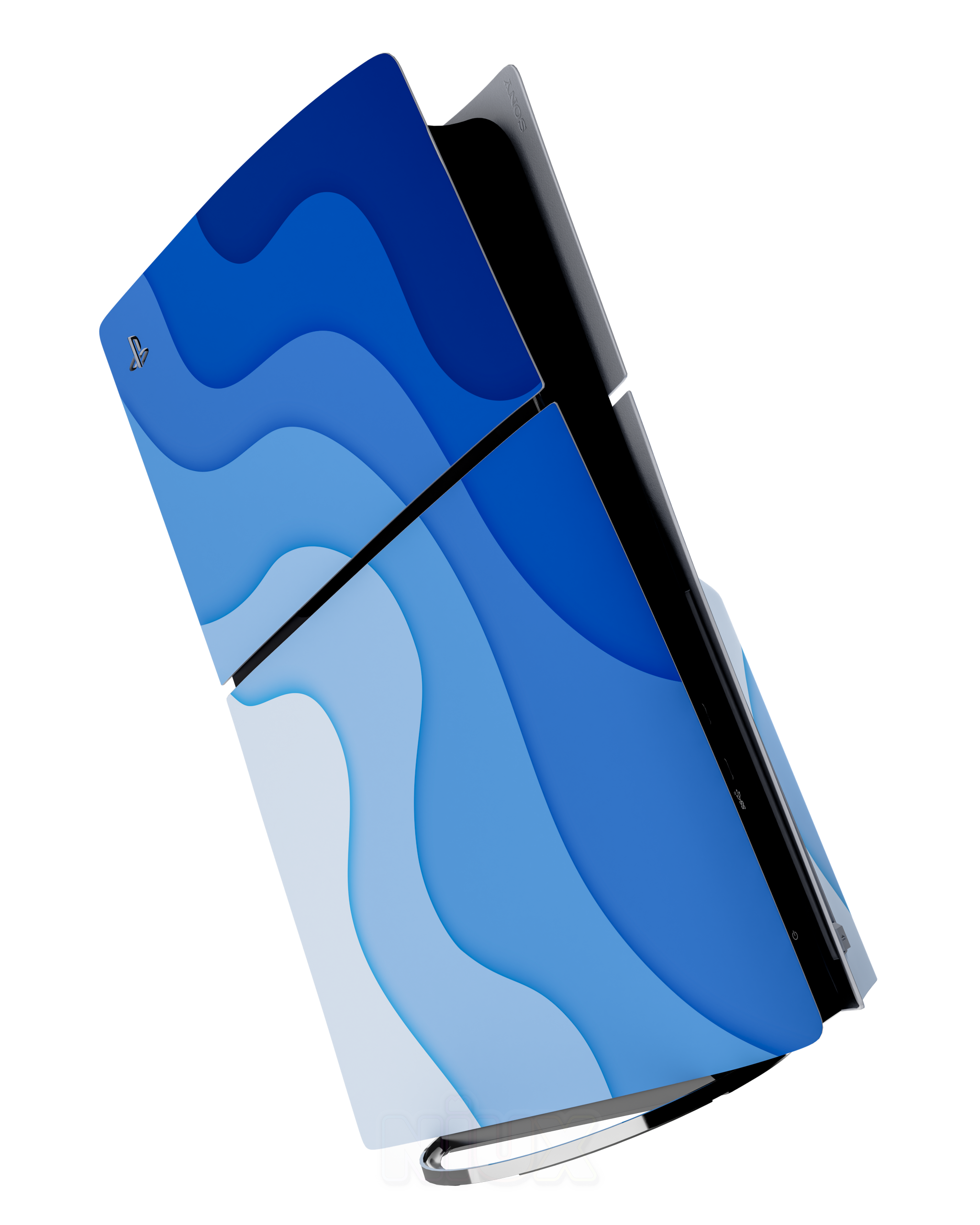 Skin premium para Playstation diseño Flux Abyss, vista frontal con acabado mate