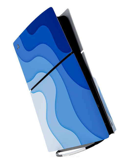 Skin premium para Playstation diseño Flux Abyss, vista frontal con acabado mate