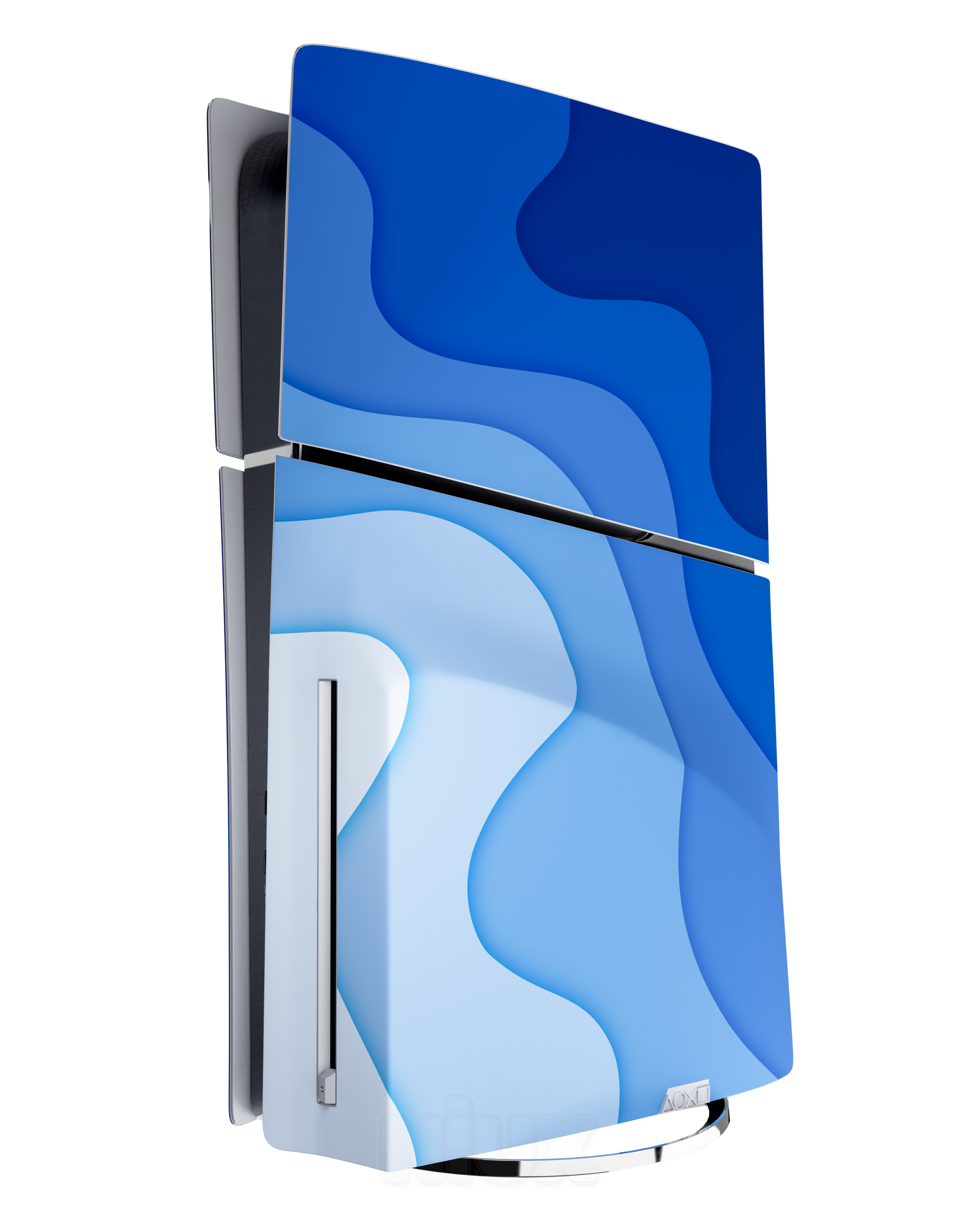 Skin premium para Playstation diseño Flux Abyss, vista lateral izquierda con acabado mate