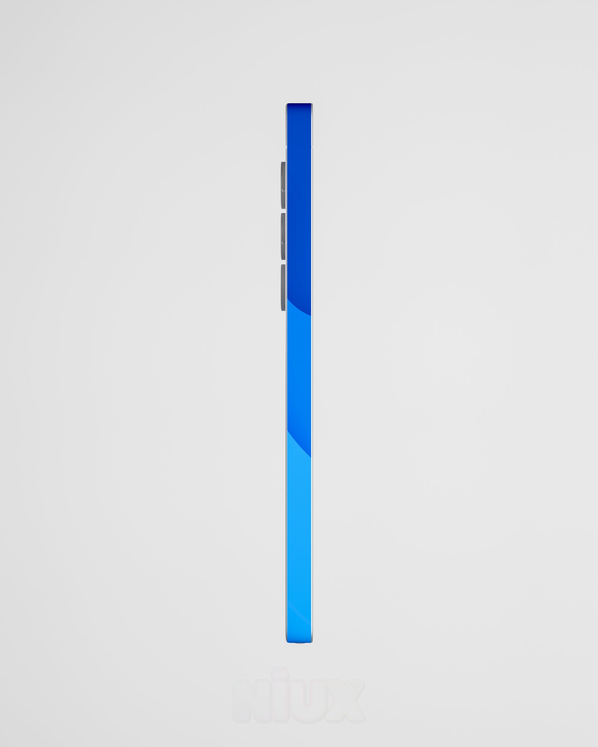 Skin premium para Samsung diseño Flux Abyss, vista lateral izquierda con acabado mate