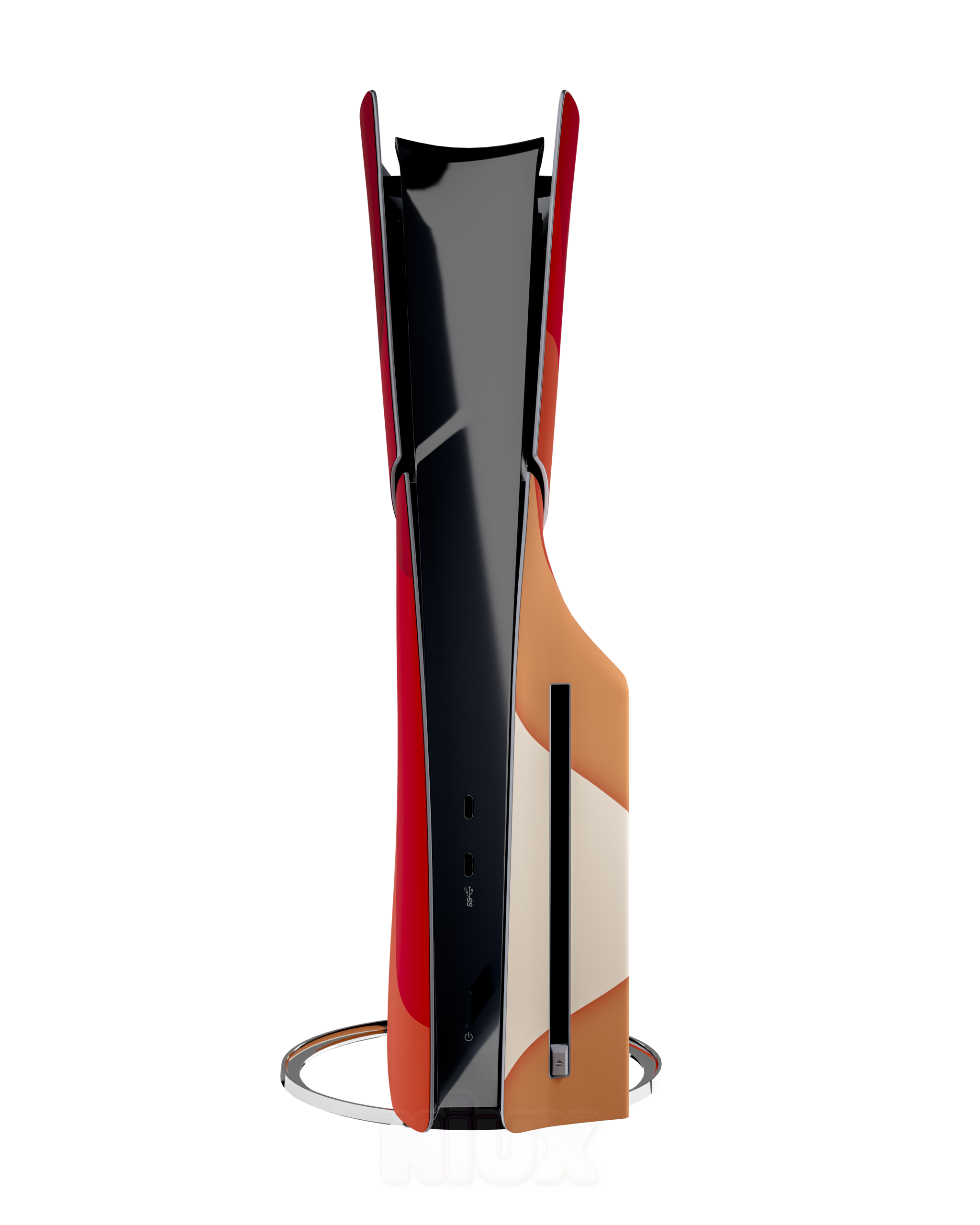 Skin premium para Playstation diseño Flux Flare, vista lateral derecha con ajuste preciso