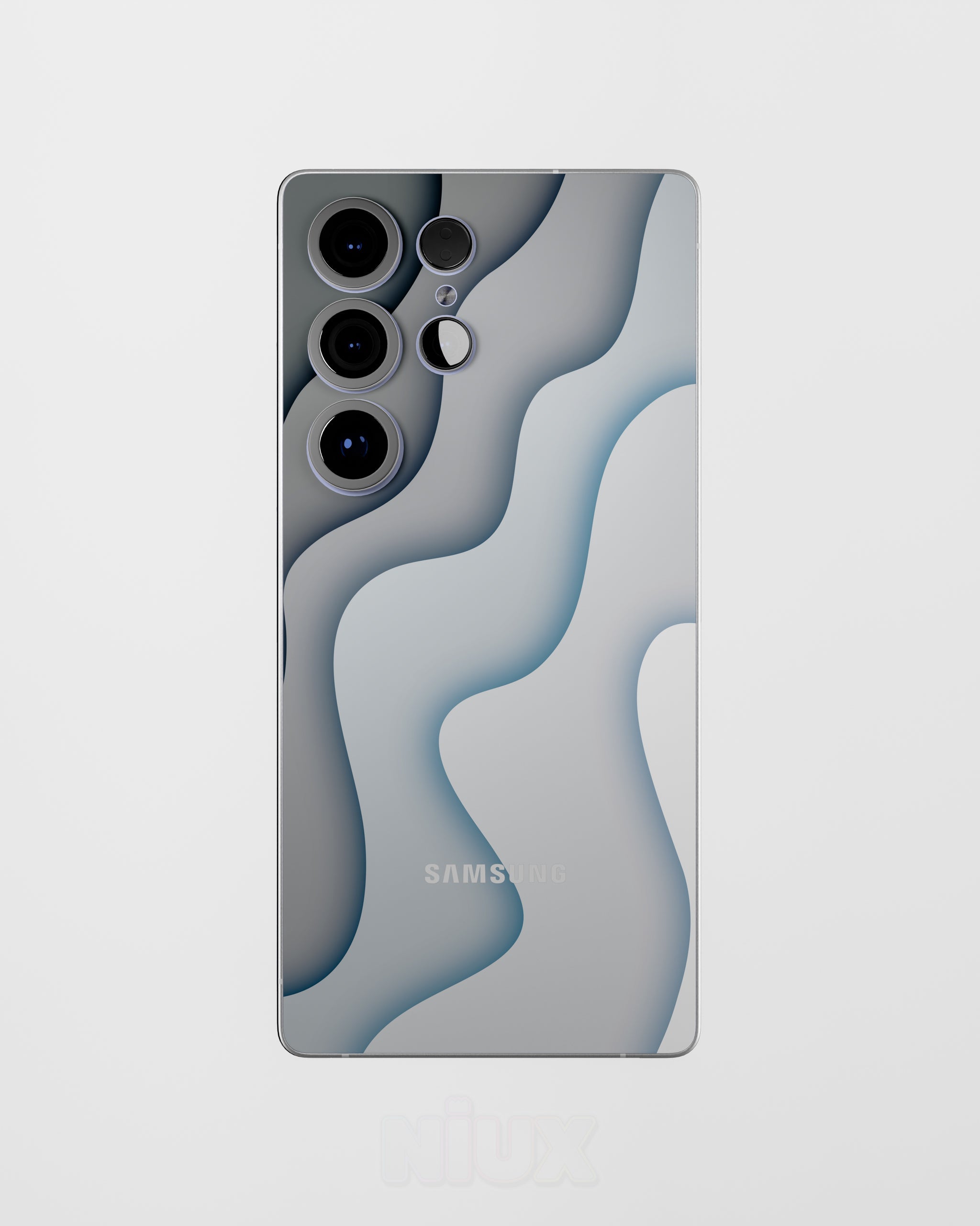 Skin premium para Samsung diseño Flux Fog, vista frontal con acabado mate