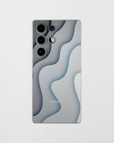 Skin premium para Samsung diseño Flux Fog, vista frontal con acabado mate