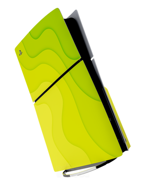 Skin premium para Playstation diseño Flux Lemonwave, vista frontal con acabado mate