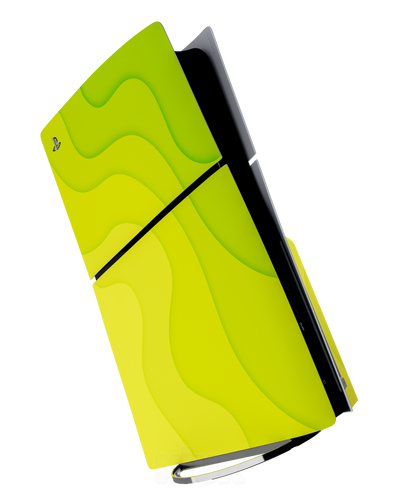 Skin premium para Playstation diseño Flux Lemonwave, vista frontal con acabado mate