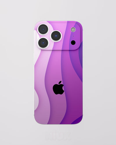 Skin premium para iPhone diseño Flux Myst, vista frontal con acabado mate