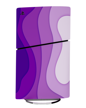 Skin premium para Playstation diseño Flux Myst, vista frontal inclinada con textura mate