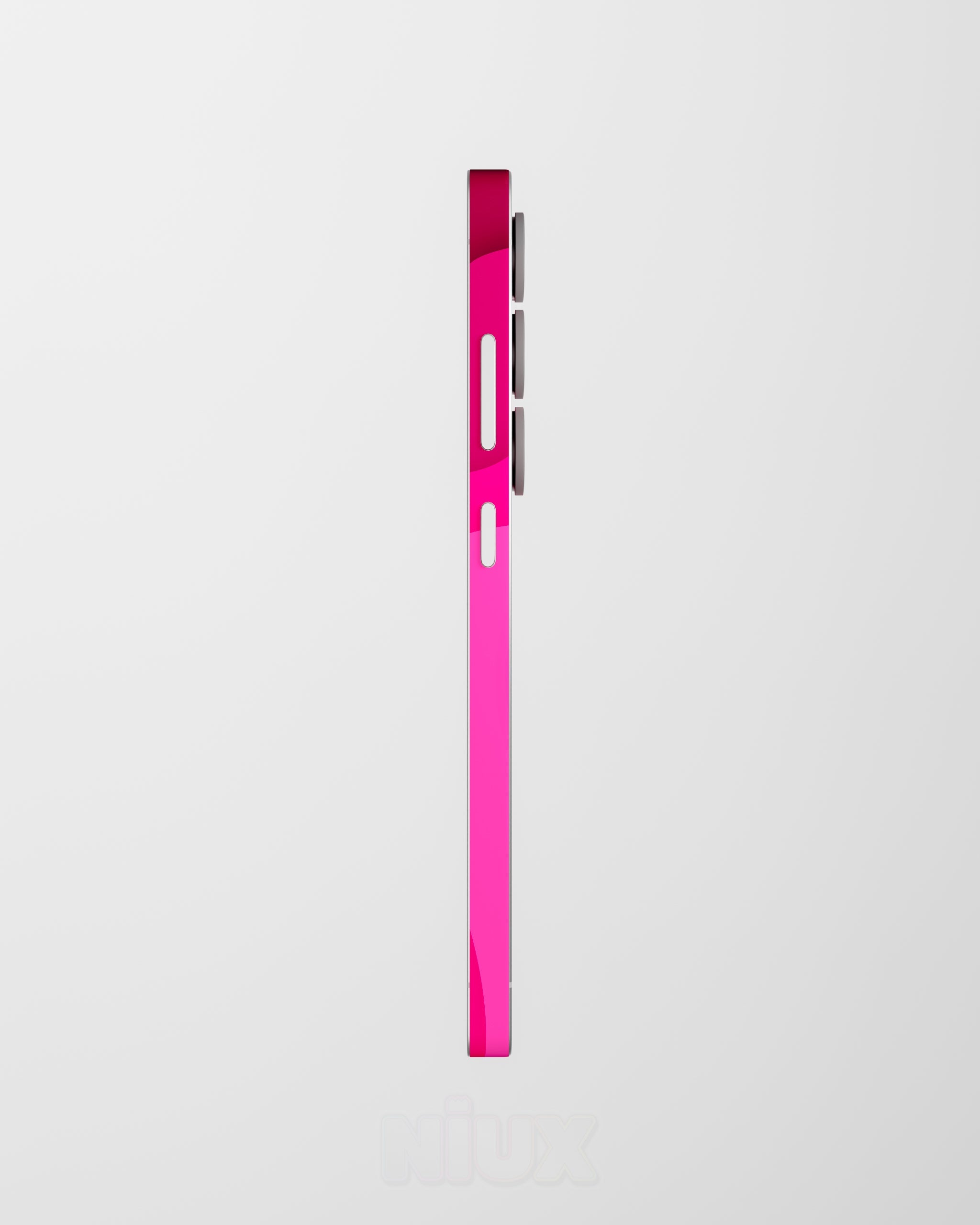 Skin premium para Samsung diseño Flux Rosé, vista lateral derecha con ajuste preciso