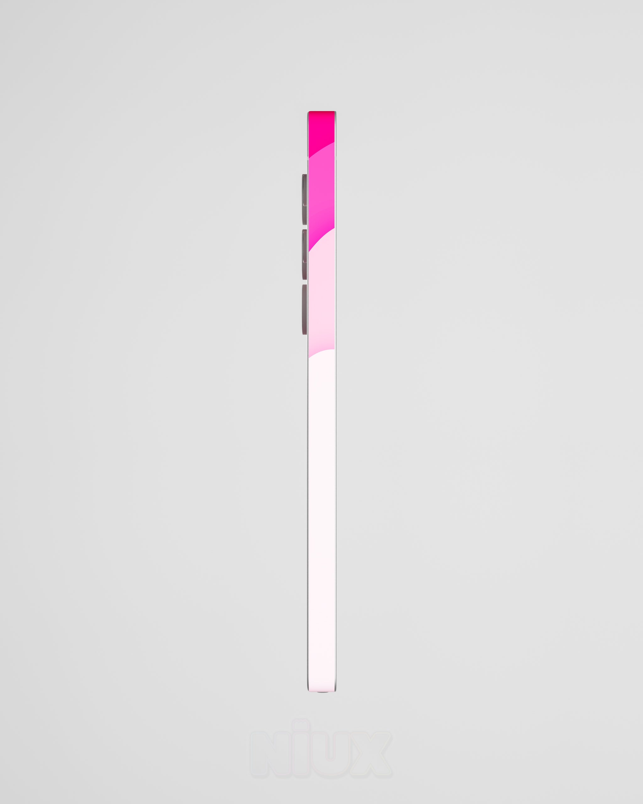 Skin premium para Samsung diseño Flux Rosé, vista lateral izquierda con acabado mate