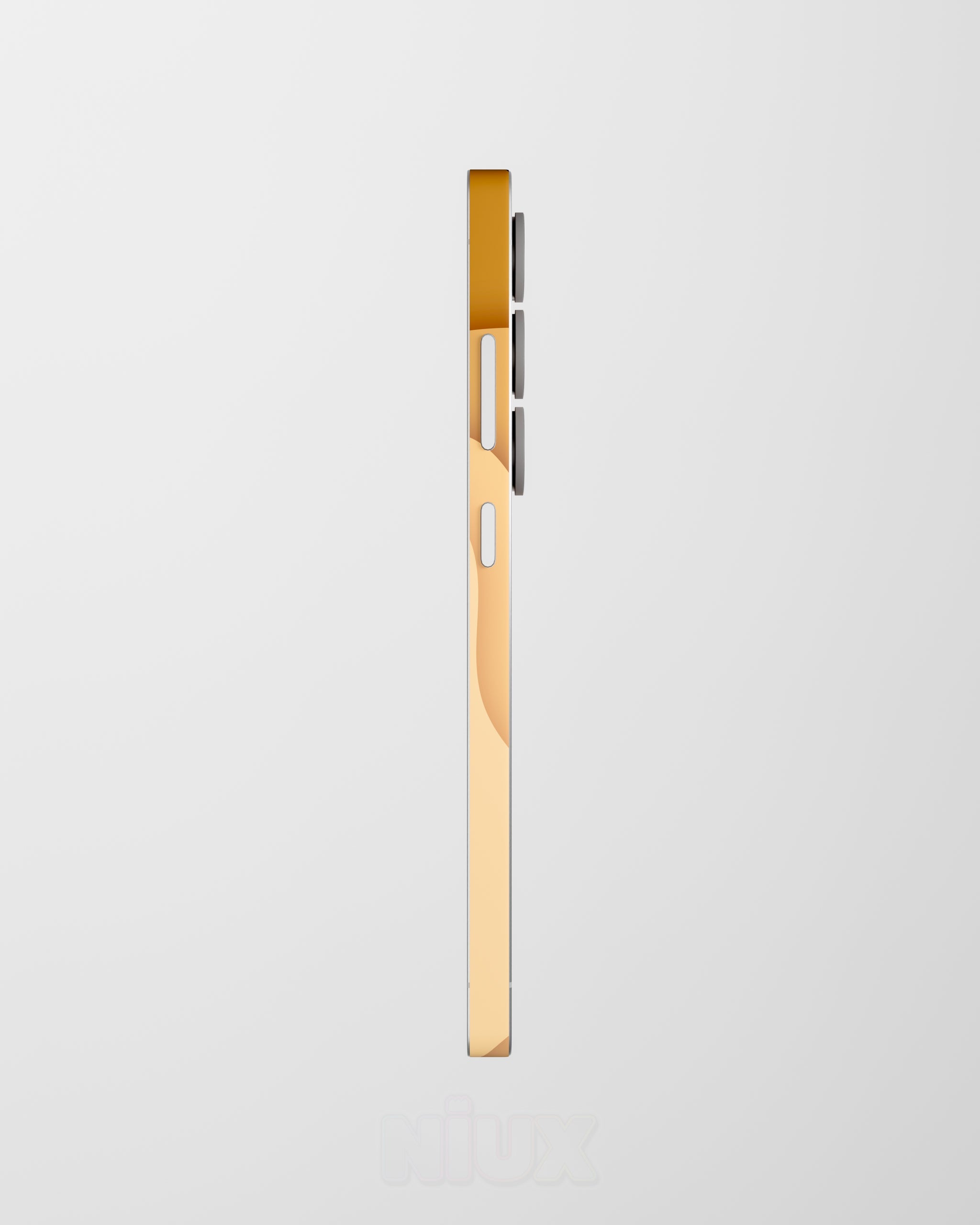 Skin premium para Samsung diseño Flux Sienna, vista lateral derecha con ajuste preciso