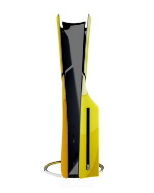 Skin premium para Playstation diseño Flux Solar, vista lateral derecha con ajuste preciso