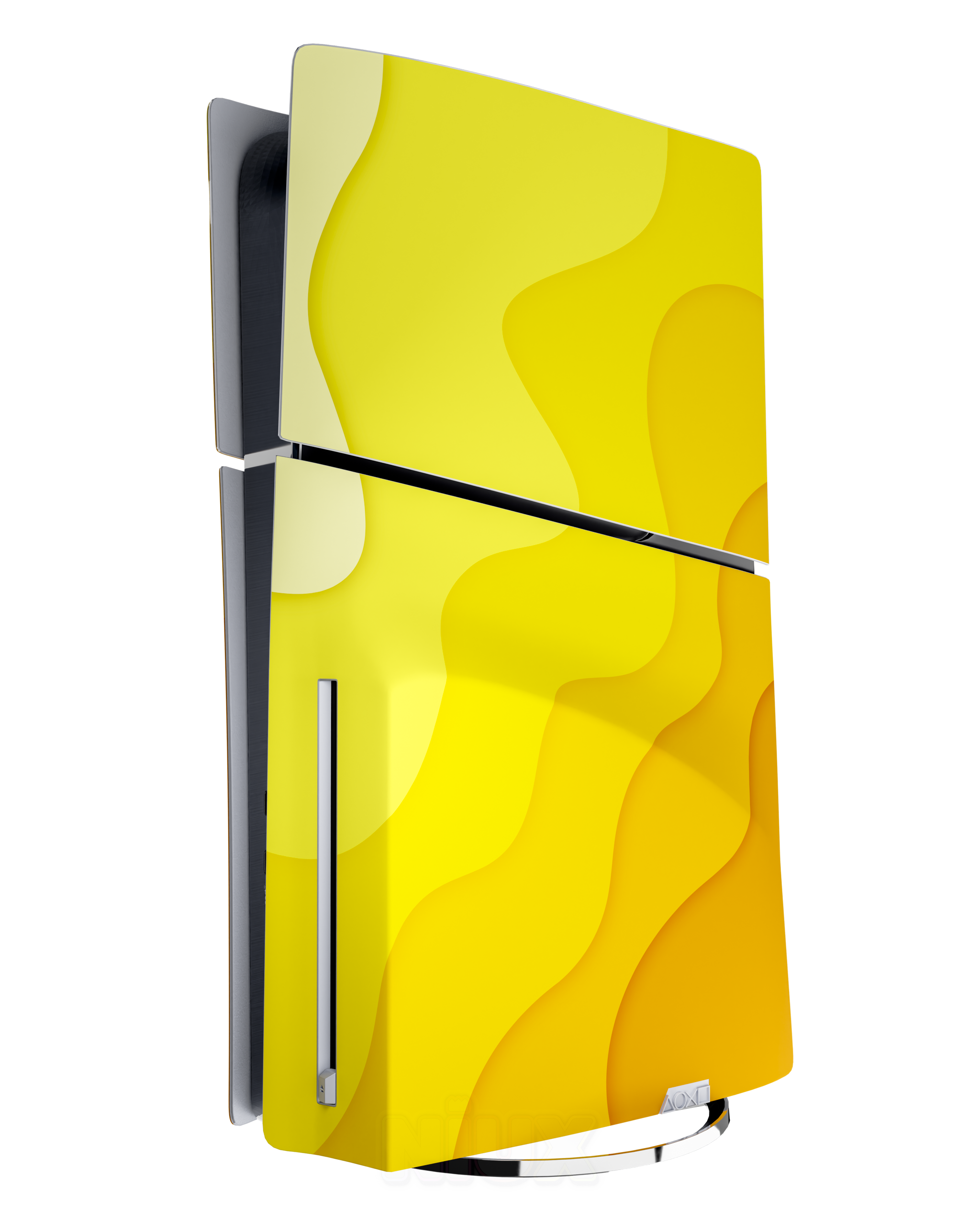 Skin premium para Playstation diseño Flux Solar, vista lateral izquierda con acabado mate