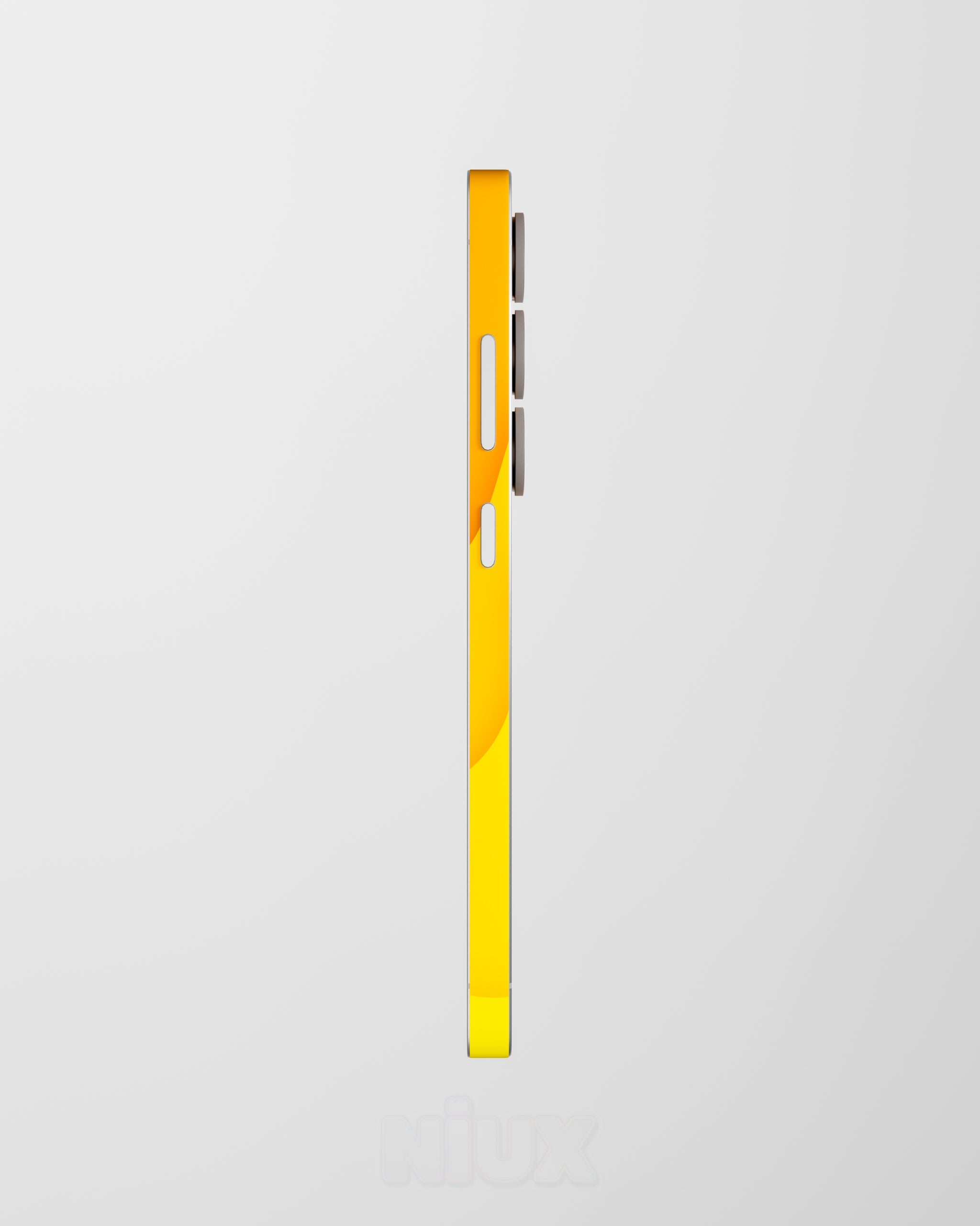 Skin premium para Samsung diseño Flux Solar, vista lateral derecha con ajuste preciso