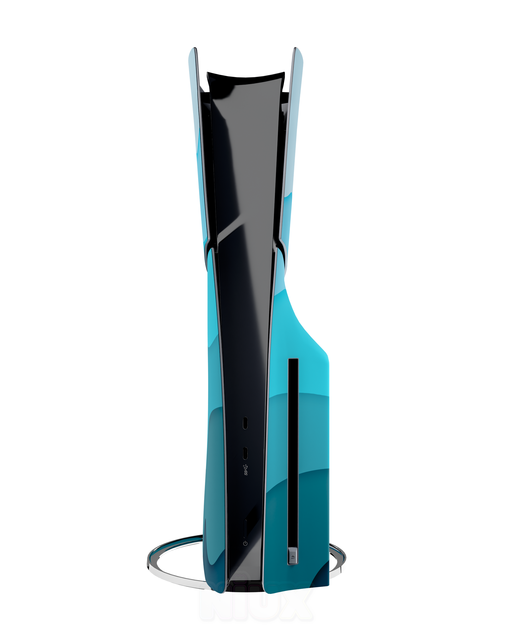 Skin premium para Playstation diseño Flux Tide, vista lateral derecha con ajuste preciso