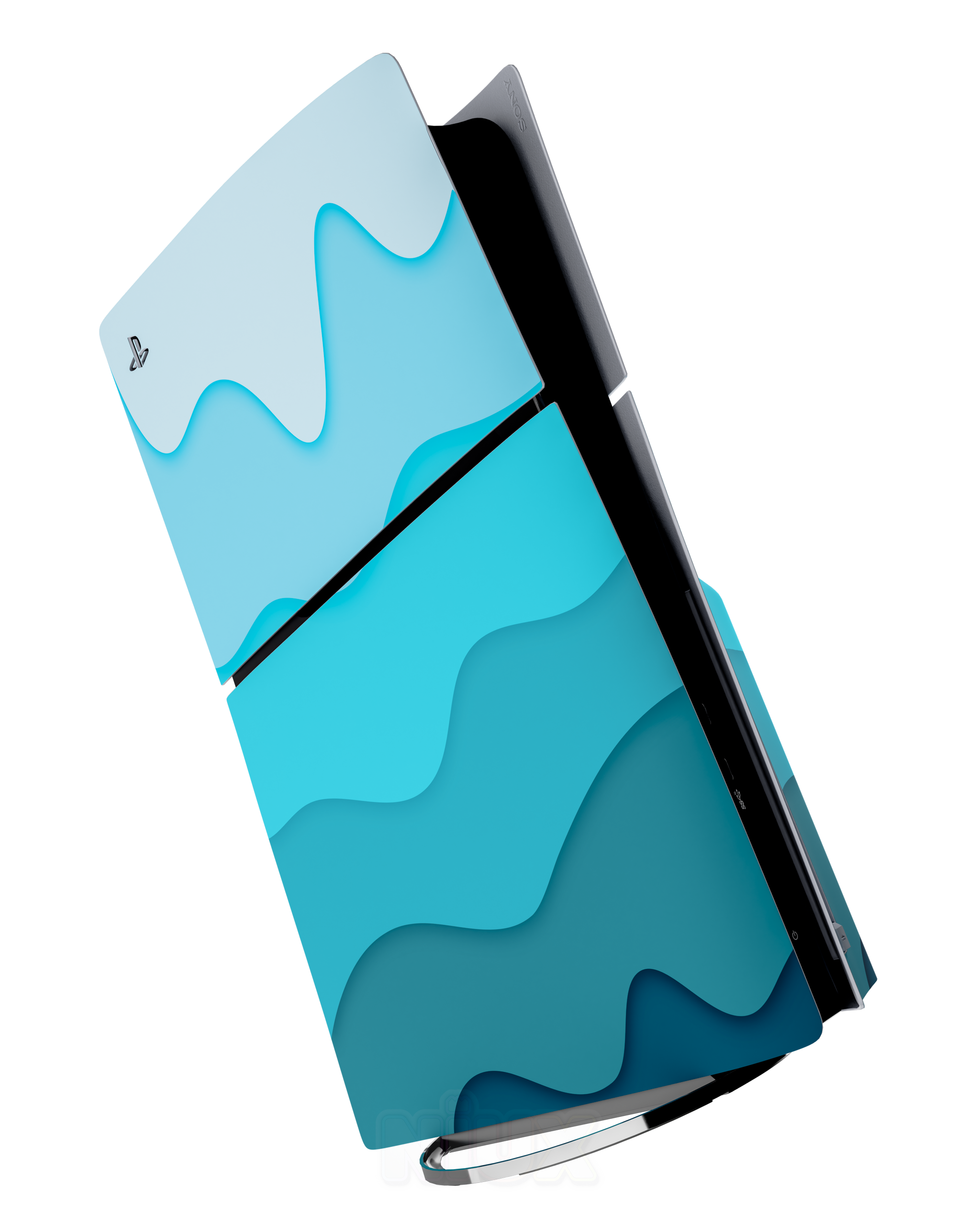 Skin premium para Playstation diseño Flux Tide, vista frontal con acabado mate