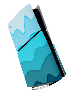 Skin premium para Playstation diseño Flux Tide, vista frontal con acabado mate