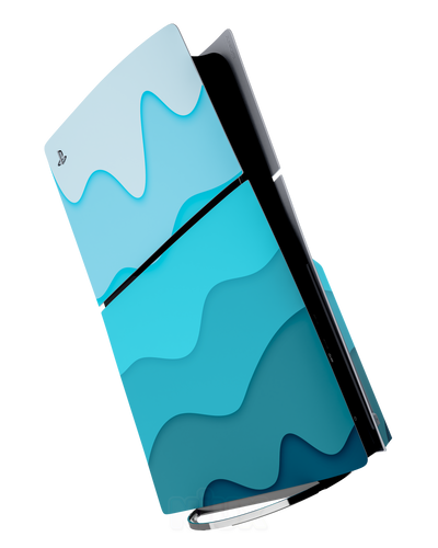 Skin premium para Playstation diseño Flux Tide, vista frontal con acabado mate