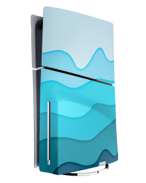 Skin premium para Playstation diseño Flux Tide, vista lateral izquierda con acabado mate