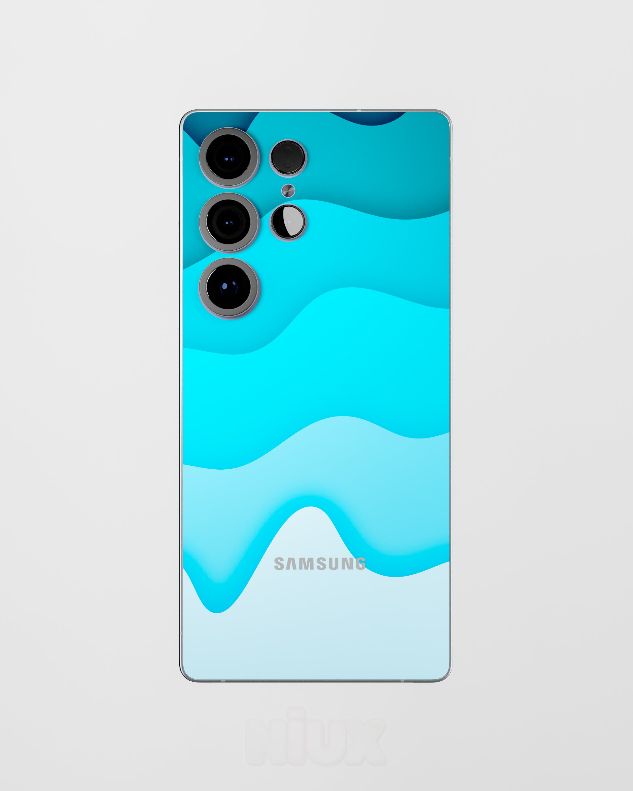 Skin premium para Samsung diseño Flux Tide, vista frontal con acabado mate