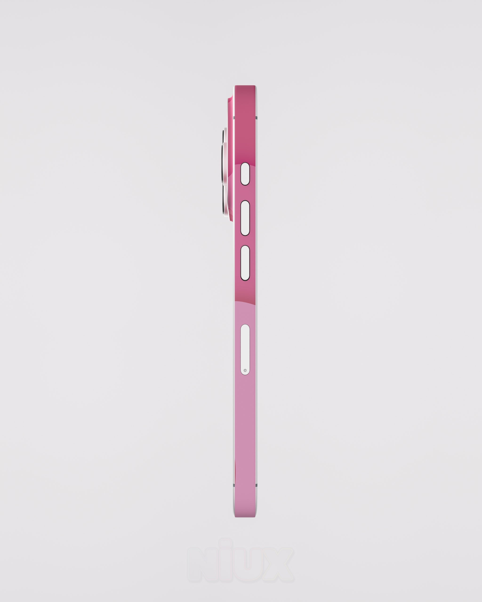 Skin premium para iPhone diseño Flux Velvet, vista lateral izquierda con acabado mate