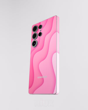 Skin premium para Samsung diseño Flux Velvet, vista frontal inclinada con textura mate