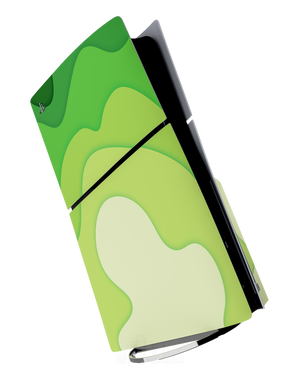 Skin premium para Playstation diseño Flux Verde Terra, vista frontal con acabado mate