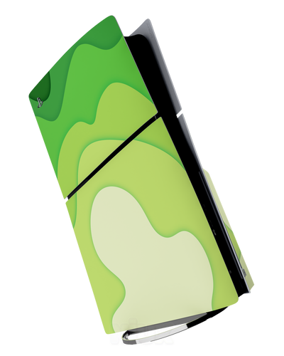 Skin premium para Playstation diseño Flux Verde Terra, vista frontal con acabado mate