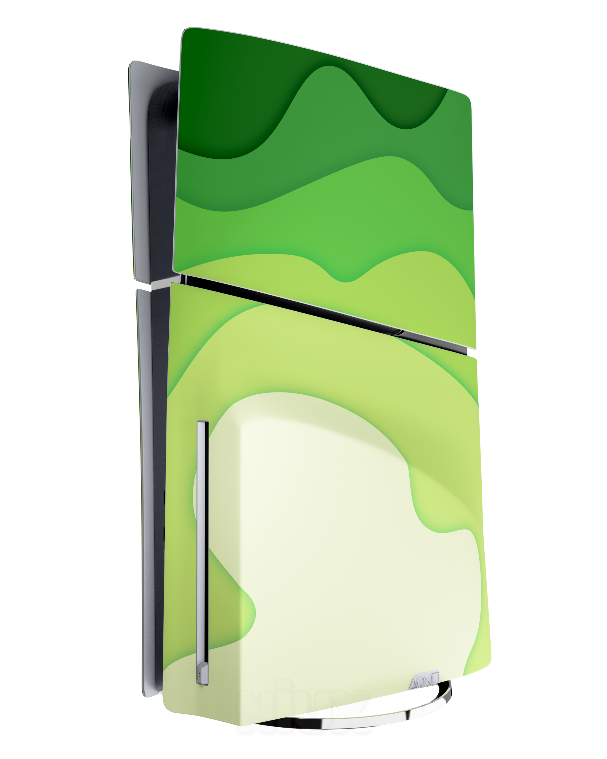 Skin premium para Playstation diseño Flux Verde Terra, vista lateral izquierda con acabado mate