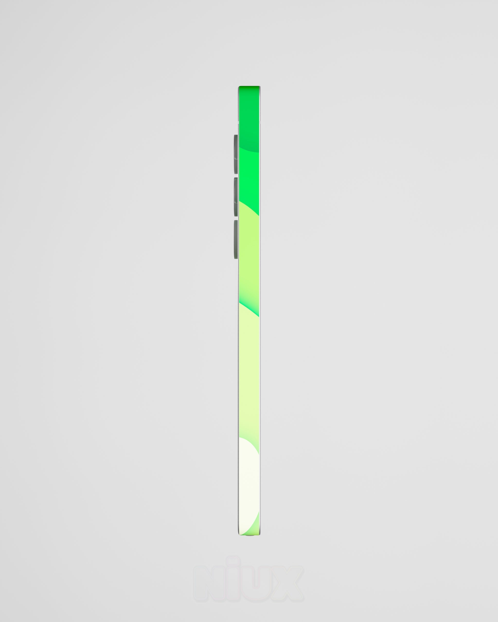 Skin premium para Samsung diseño Flux Verde Terra, vista lateral izquierda con acabado mate